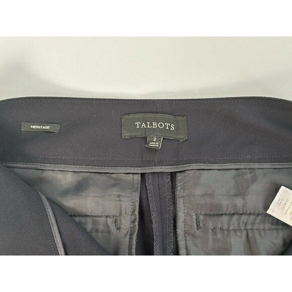 Talbots Women's Heritage Cropped Pants Size 2 Navy Office Career Preppy Trouser - Picture 5 of 9
